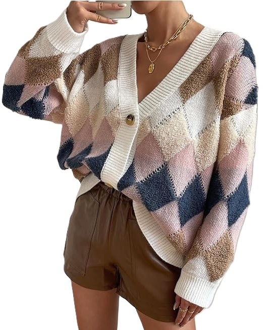 argyle cardigan women